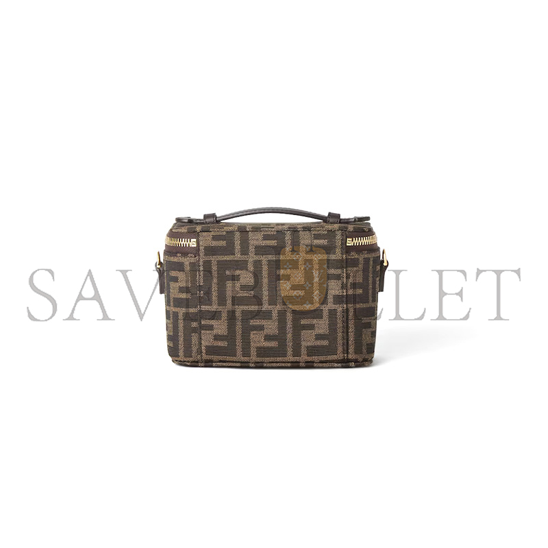 F**di vanity tobacco brown ff jacquard fabric mini-bag 8bs108afpmf1gl7 (16*11*8cm)
